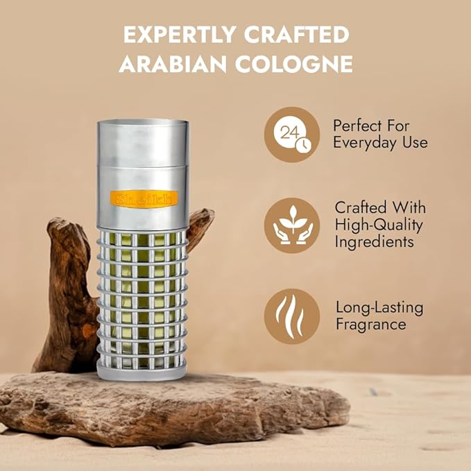 Al Haramain Sheikh - Cologne for Men - Long Lasting Perfume - Arabian Perfume for Men - Arabic Men's Cologne - Floral and Woody Fragrance - 2.9 oz