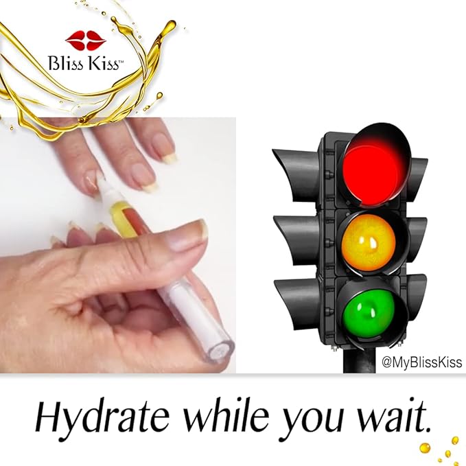 Bliss Kiss Nail Travel Manicure Kit - Great Gift Idea - Easy carry, to-go case to care for your nails, skin, and lips - Hydrating Nail and Cuticle Oil, Lotion Stick, Crystal Nail File, Lip Balm