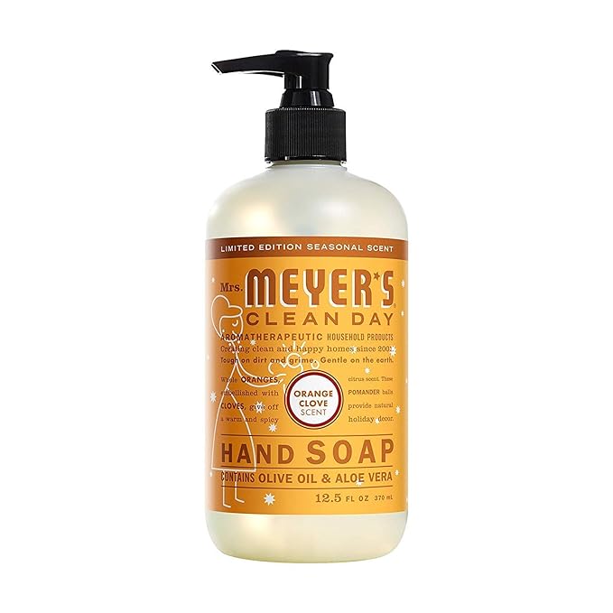 Mrs. Meyers Clean Day Liquid Hand Soap Orange Clove, 12.5 Ounce (Pack of 6)