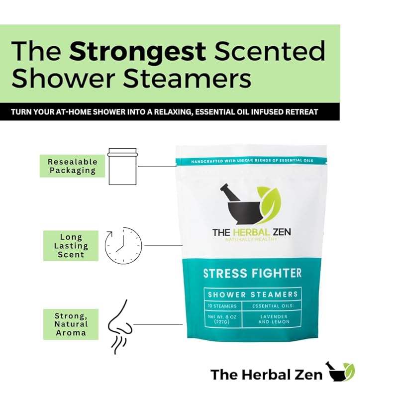 Stress Fighter Shower Steamers Aromatherapy with Essential Oils, Made in the USA Shower Bombs, Shower Bomb Aromatherapy, Relaxing Gifts for Women, Spa Day Gift, Mothers Day Gift
