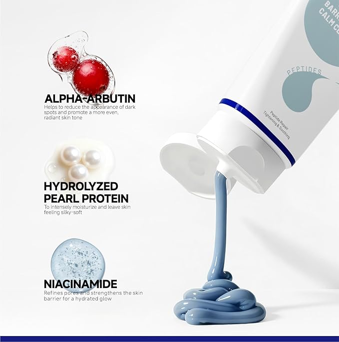 Clay Mask for Face, Pore Minimizing Mud Mask with Hydrolyzed Pearl Protein, Blue Clay Face Mask to Reduce Blackheads, Even Skin Tone, Balance Oil and Moisture, with brush for All Skin Types