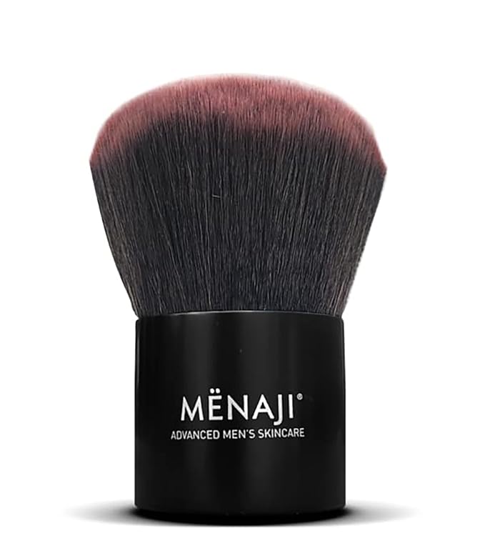 MENAJI Deluxe Kabuki Brush | Professional Quality Synthetic Brush Hair | For High-Definition Face Powder | Skin-Friendly and All-Occasion Kabuki Brush for Men