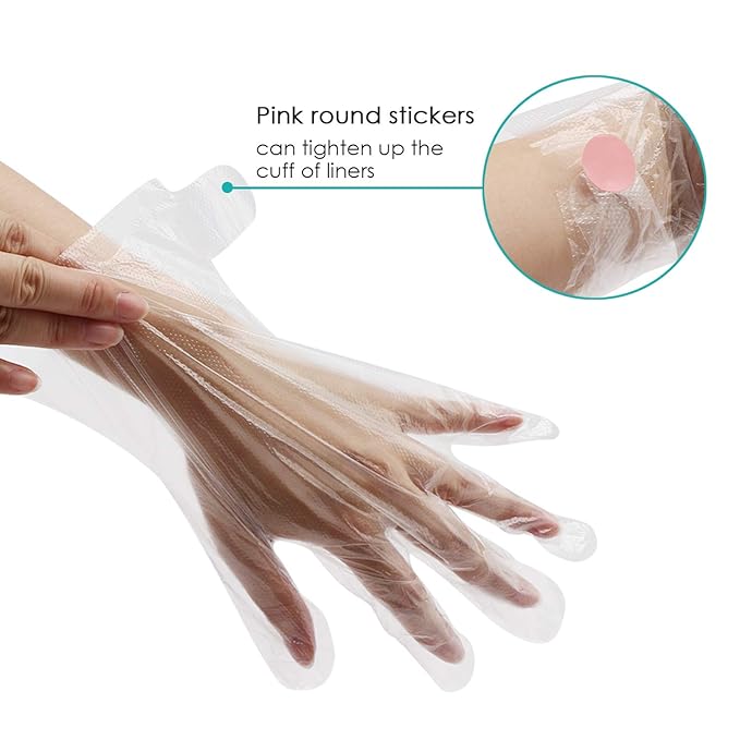 Segbeauty 200pcs Paraffin Wax Gloves, Paraffin Bath Liners for Hand, Plastic Thermal Mitten Bags Mitt Liner Covers for Paraffin Wax Refills Hot Wax SPA thera-py treat-ment Paraffin Wax Machine