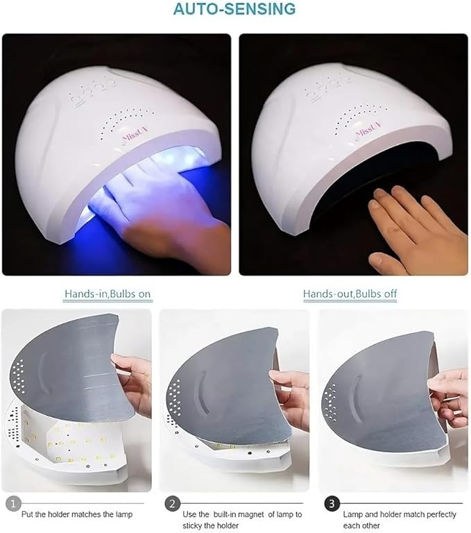 UV LED Nail Lamp, UV Gel Nail Light Pro for Nail Polish 48W UV Dryer with Timers, MissUV