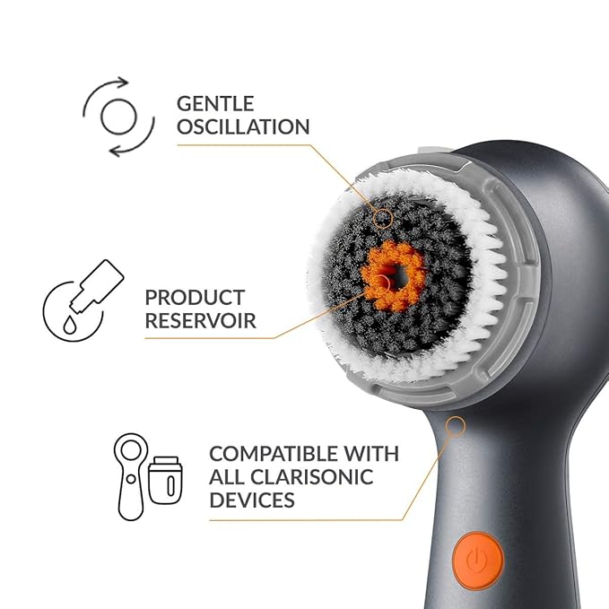 Clarisonic Men's Facial Cleansing Brush Head Replacement Compatible with Mia 1, Mia 2, Mia Fit, Alpha Fit, Smart Profile Uplift and Alpha Fit X, 1 Count