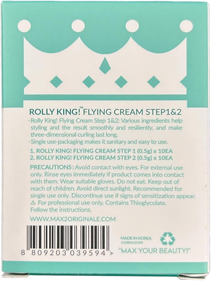 Rolly King Perm Step 1 & 2 for Eyelash Lifting and Brow Lamination for Professionals, 10 Sachets in a Box