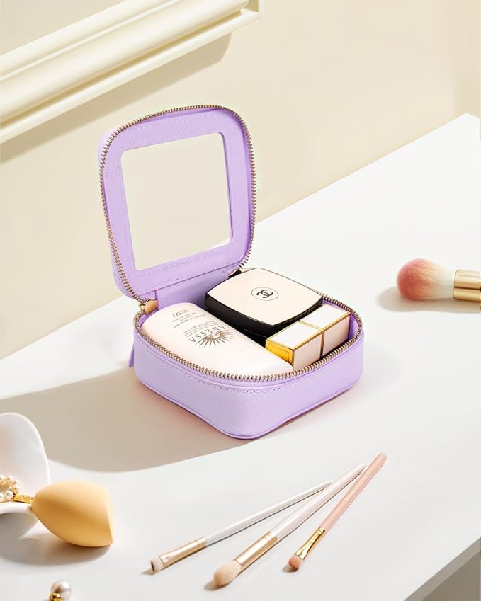 Clear Makeup Bag, Small Makeup Bag TSA Approved Toiletry Bag Cosmetic Travel Bag Cute Makeup Bag Organizer Makeup Case Pouch Car Essentials for Women Men