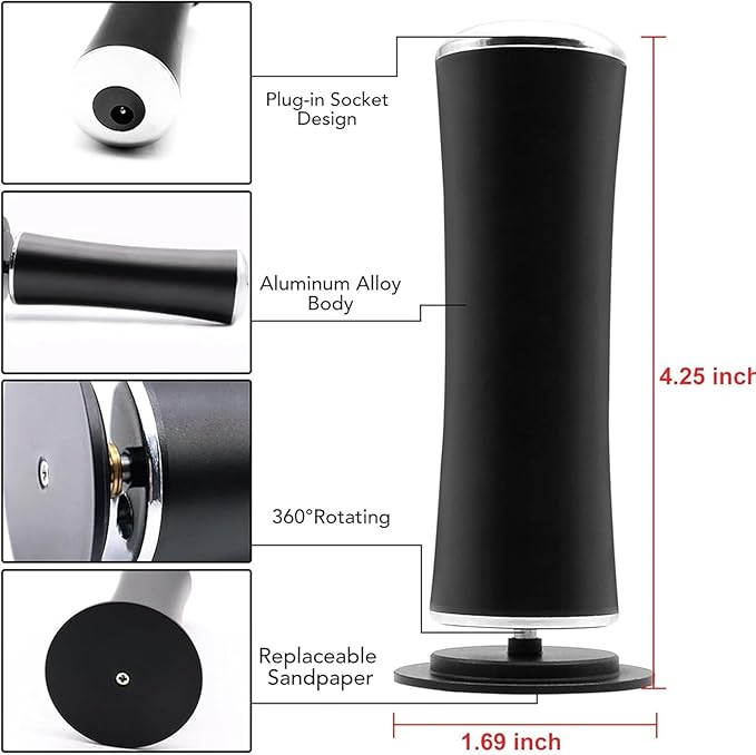 Electric Callus Remover, Foot Sander, Enhanced Pedicure Tool with Speed Controller and 60 Spare Sanding Discs for Men and Women, removes calluses, Dead and Dry Skin, Pink and Black Color. (Black)