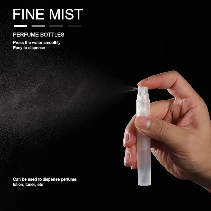108 Pieces 10 ml Spray Bottles Plastic Perfume Bottles Empty Fine Mist Perfume Bottle for Essential Oils Supplies(Clear)