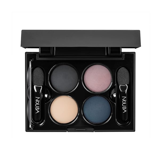 Nouba Quattro Eye Shadow Palette Set - Buildable Colorful Eye Makeup with Pigmented Matte, Velvety Shimmer Finish Rich Rainbow Color Corrector for Shading & Contouring Smokey Eye (Color 632)