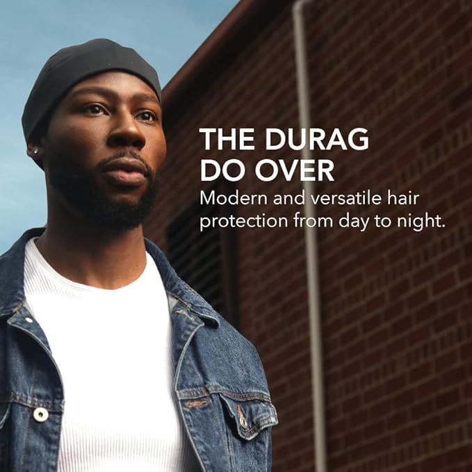 Hairbrella Premium Satin-Lined Mens Sleep Cap, Wave Cap, Adjustable Durags for Men, Durag Alternative for 360 Waves