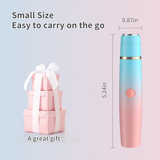 Nose Hair Trimmer for Men and Women, Eyebrow Trimmer, Electric Shaver Razor 3 in 1, Portable, Waterproof and Rechargeable for Ears, Face, Legs (Blue Pink)