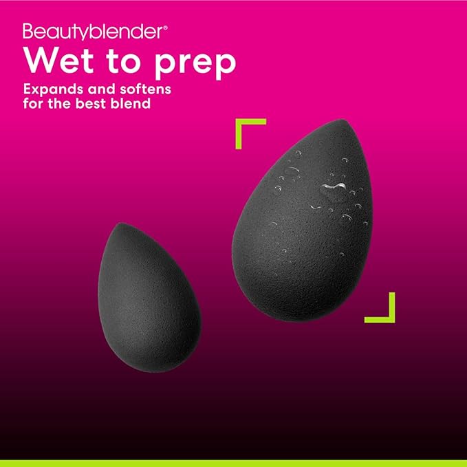 Beautyblender® | Besties Charcoal Blend & Cleanse 4-Piece Starter Set, Pro Black Makeup Sponge + Solid Charcoal Cleanser .558 oz + Silicone Scrub Mat + Travel Case, Made in USA, Vegan, Cruelty Free
