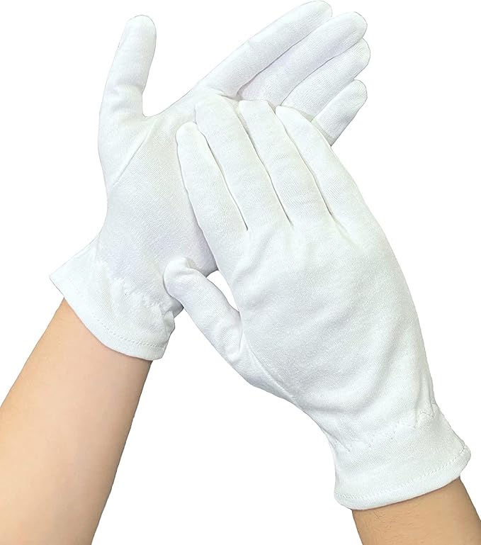 Moisturizing Cotton Glove for Dry Hand Treatment, Nighttime Sleeping Gloves for Eczema, Dry Sensitive Irritated Skin, Hands SPA, Lightweight, Durable and Reusable, Mitten (L - 3 Pairs)