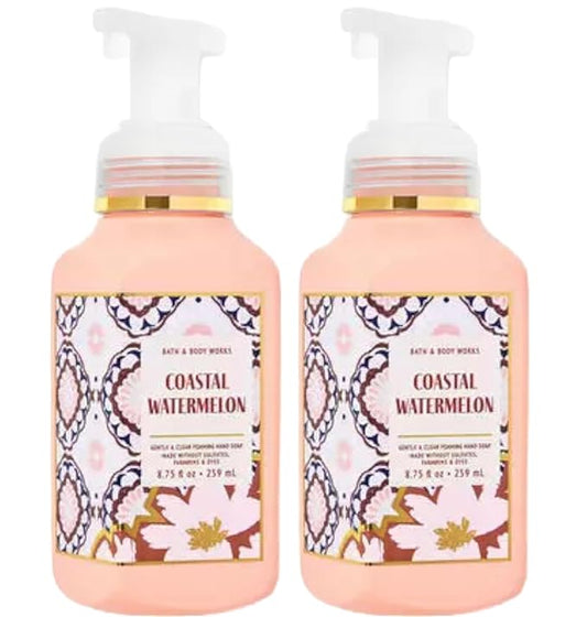 Bath and Body Works Gentle Foaming Hand Soap 8.75 Ounce 2-Pack (Coastal Watermelon)