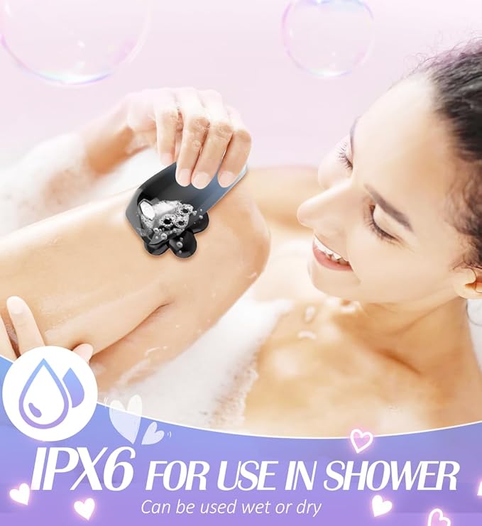 Electric Razors for Women,6 in 1 Womens Electric Leg Shaver Cordless Painless Facial Hair Removal for Arms and Underarms Bikini Trimmer,Portable and Safe Wet and Dry Use Women Shaver,White Black