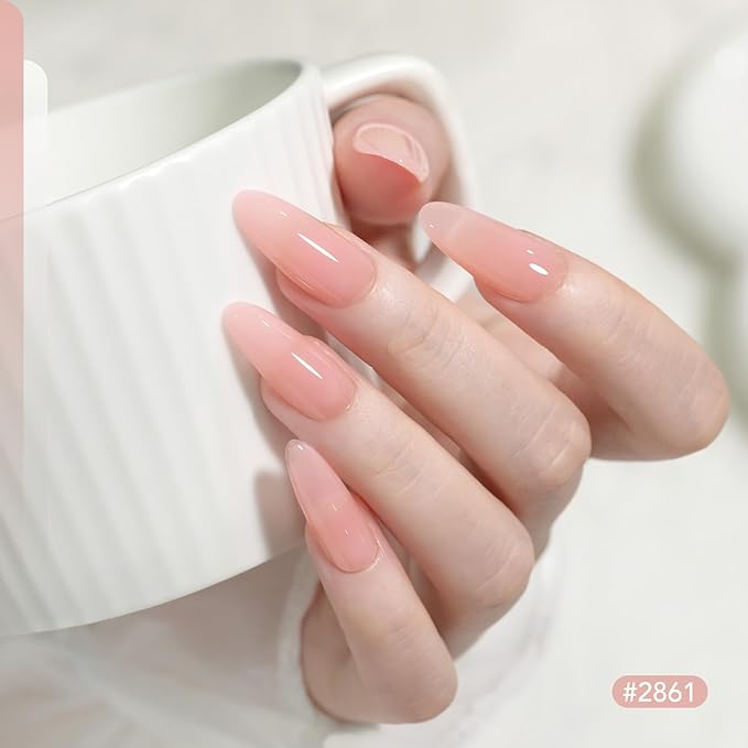 GAOY 23 Pcs Jelly Gel Nail Polish Kit, Transparent Pink Green Blue Purple Nude Colors UV Gel Polish Set with Glossy & Matte Top Coat and Base Coat for Nail Art DIY