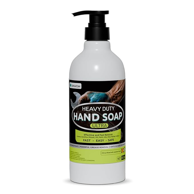 30s Fast Clean Industrial Hand Cleaner for Mechanics - 2X Concentrated Formula Mechanic hand Soap to Absorb Tough Grease, Oil, Paint & Dirt, Odour-removing (35.2oz)