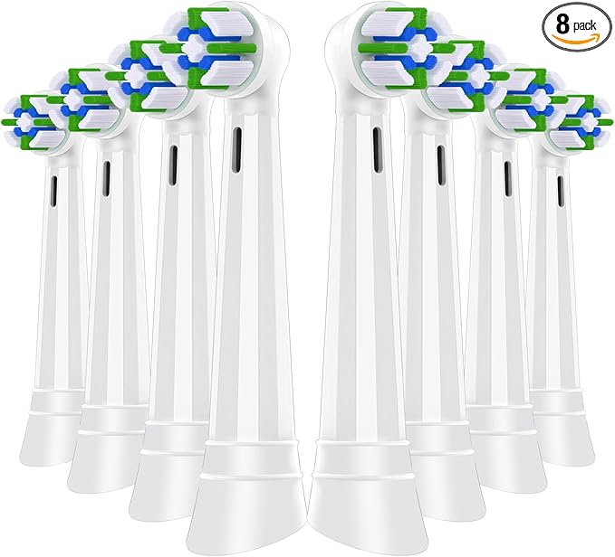 Electric Toothbrush Heads Compatible with Oral B iO Replacement Heads, Soft Bristles& 16° Angled Design,Fit for iO 8/9/10 Models,8 Count for Family Sharing