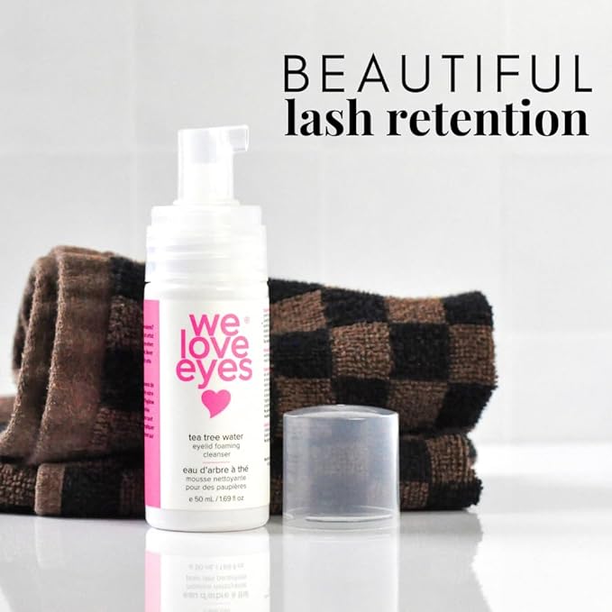 We Love Eyes - 100% Oil Free Tea Tree Water Eyelid Foaming Cleanser - For Eyelash Extension Home Care, Extend Lash Retention, Non-Irritating Formula