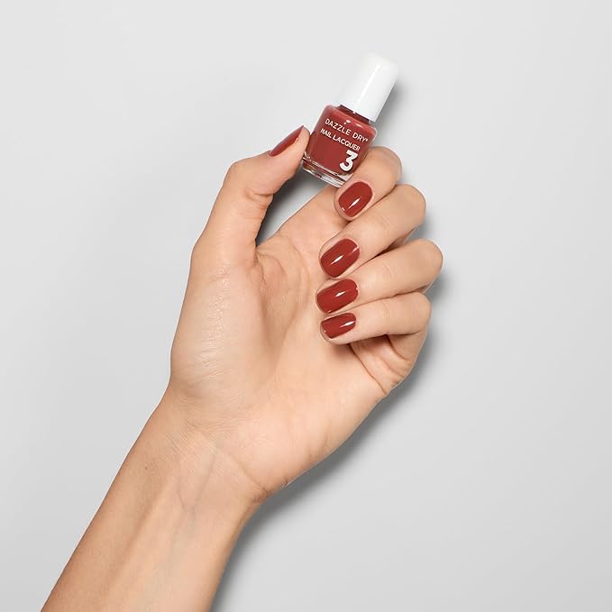 Dazzle Dry Mini Kit 4 Step System - Cinnamon Spice - A cozy muted red. Full-coverage cream. (5 Piece Kit / 5 Manicures)