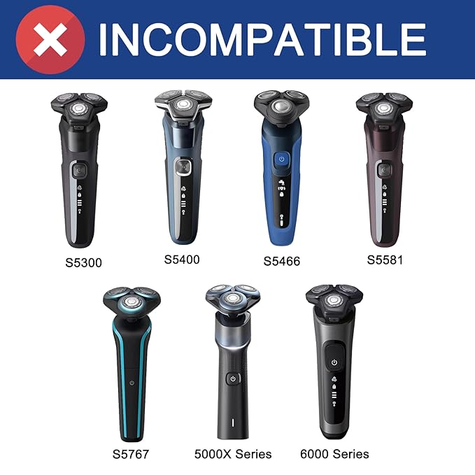 SH50 Replacement Heads Compatible with Philips Norelco 5000 Series Shaver S5660/84, S5590/81, S5290/88, S5210/81, HQ8 Blades, 6-pc Pack