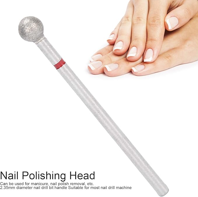 Practical Nail Drill Bits, 50Pcs Nail Polishing Grind Head Replacement Accessory Manicure Tool For Acrylic Gel Nails Cuticle Clean Pedicure (F-5.0mm)