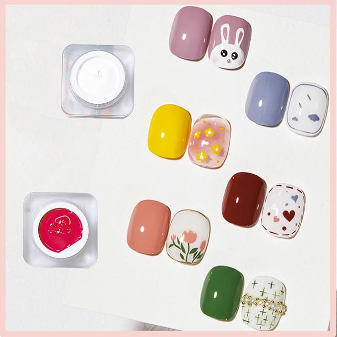 9 Colors Pat Painting Gel Nail Polish Set Ombre Aura Nail Gel Paint for Nail Art Drawing No Wipe Nail Art Painting Gel for Manicure Nail Salon with Sponges