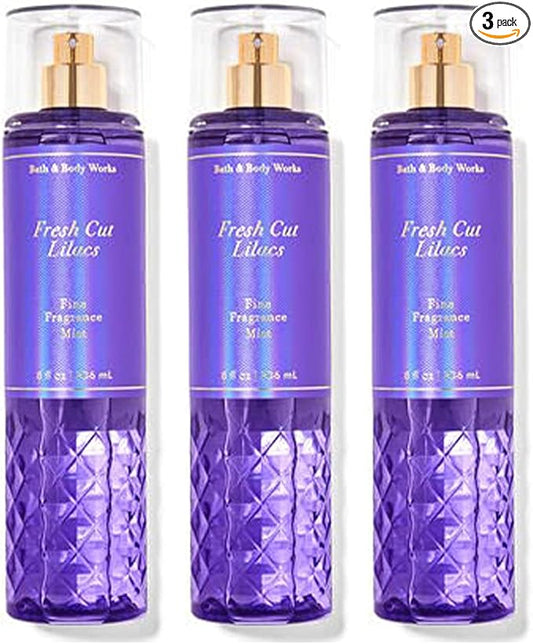 Bath and Body Works Freash Cut Lilacs Signature Collection Fragrance Mist Perfume Spray 8 Ounce Pack Of 3 (Freash Cut Lilacs)