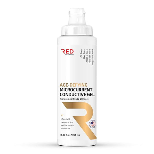 RED Medical Supplies Microcurrent Conductive Gel, 8.45 fl oz - Long-Lasting, Non-Greasy, Hypoallergenic - Supercharge Your Facial Device - 1 Bottle, 8.45 fl oz/250mL