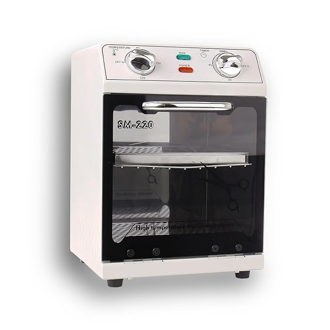 High Temperature Sterilizer, 8L Large Capacity Dry Heat Sterilizer, Max. Temperature 220℃, With Temperature Control & Timer, For Hair Salon Spa Nail Salon, Tool Sterilizer