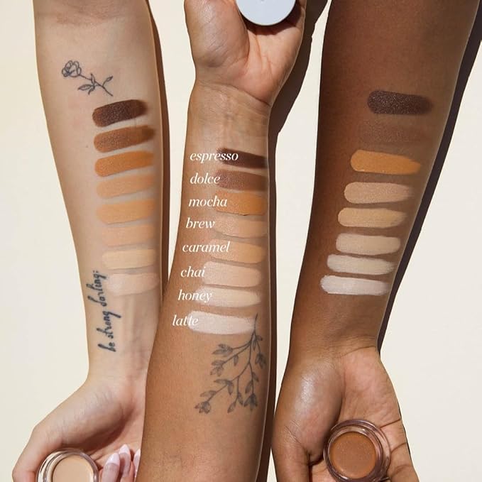 Ere Perez - Natural Arnica All-Cover Pot Concealer | Med-Full Coverage, Satin Finish, Calming, Nourishing | Vegan, Cruelty-Free, Clean Beauty (Dolce, 0.18 oz | 5 g)