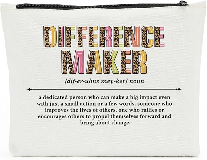 Difference Maker Definition, Difference Maker Gift, Makeup Bag Cosmetic Bag, Office Accessories, Office Gifts, Birthday Retirement Appreciation Thank You Gifts for Women Female Friend Boss Coworker