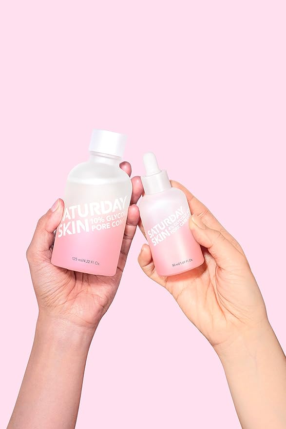 Saturday Skin Pore Serum Active Treatment for Face 4% Glycolic Acid Pore Care Complex Help Refine Skin’s Texture Reduce Pores Sebum Control AHA Acne Pimple Pore Essence Anti-Aging(1.69 Fl. Oz. 50ml)