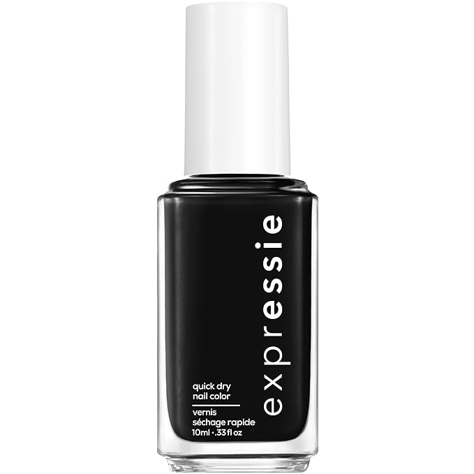 Essie expressie, Quick-Dry Nail Polish, 8-Free Vegan, True Black, Now Or Never, 0.33 fl oz