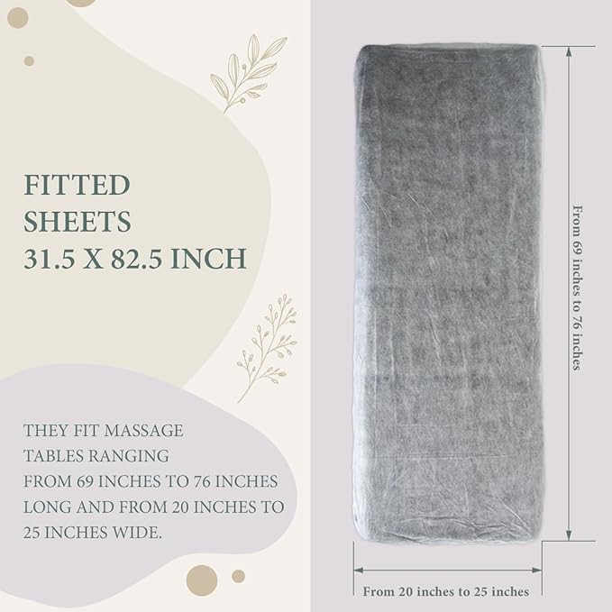 100 PCS Disposable Fitted Sheets for Massage Table, 82.5 x 31.5 inch Disposable Bed Sheets Adjustables, Massage Sheets, White Disposable Massage Table Sheets, Hotel, Beauty Salon
