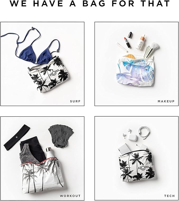 ALOHA Collection Small Pouch | Lightweight, Packable, and Splash-Proof Makeup Pouch | Easy to Clean