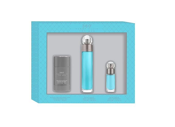 Perry Ellis 360° Men Gift Set - 1.7 fl oz eau de toilette, 2.75 oz deodorant, .25 fl oz EDT mini travel spray
