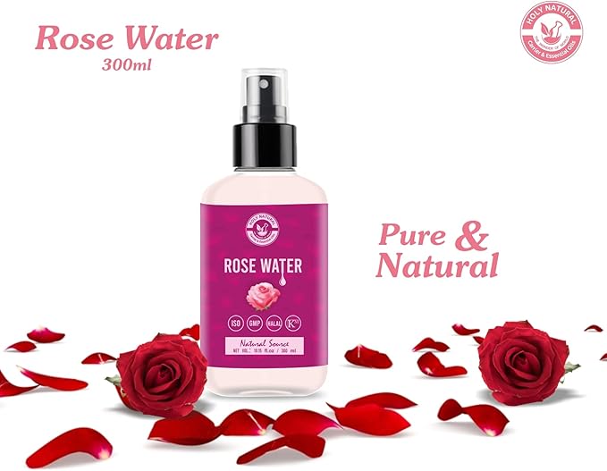 Rose Water (10.15 fl oz / 300ml) for Face & Hair Toner, Alcohol & Preservative Free