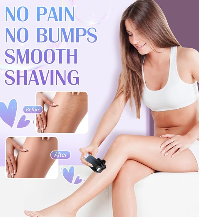 Electric Razors for Women,6 in 1 Womens Electric Leg Shaver Cordless Painless Facial Hair Removal for Arms and Underarms Bikini Trimmer,Portable and Safe Wet and Dry Use Women Shaver,White Black