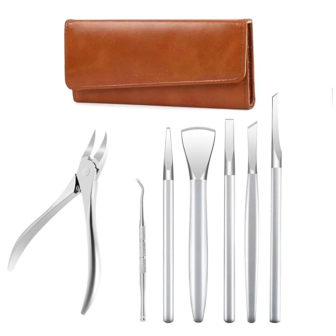 7 PCS Manicure Set,Pedicure Knife Set,Professional Pedicure Tool Toenail Grooming Kit, Pedicure Tool Kit,Top Notch Foot Blade, Sharp Toenail Clippers