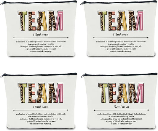 Team Definition Noun Boss Gifts Makeup Bag Cosmetic Bag Boss Appreciation Gifts for Women Employees Friend Coworker Lady Supervisor Weekend Bag Coin Purse Retirement Christmas Birthday