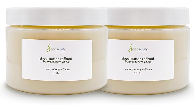 Soapeauty 100% Pure Refined African Shea Butter - Expeller Pressed, Odorless - Pure Moisturizer for Skin & Hair - Ethically Sourced from Ghana | 24 oz (2 * 12 oz)