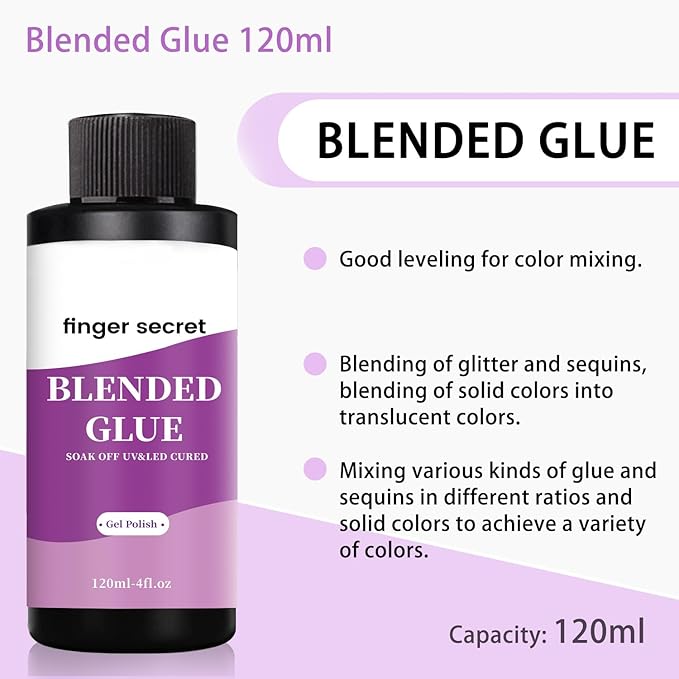 Blending Glue,Nail Polish Thinner Glue for Blending,120ml/4floz for Nail Designer DIY or Manicure Salon Home Use