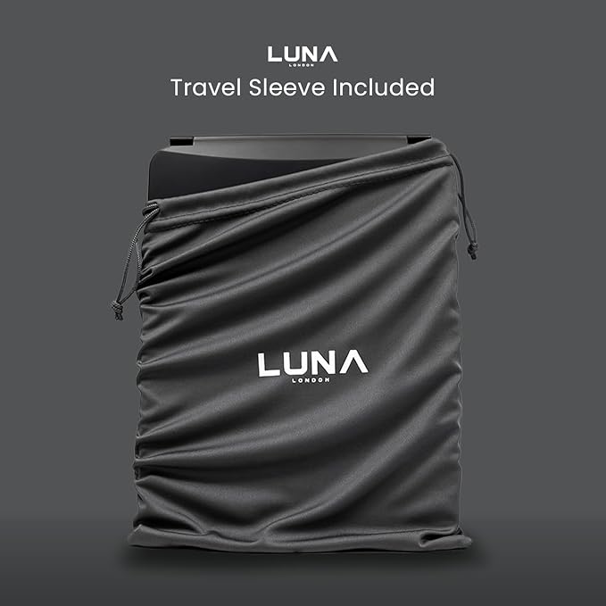 Eclipse LED Lighted Travel Vanity Makeup Mirror | 3 Colour Light, Compact, Portable, Lighted, Rechargeable, Illuminated Mirror | Perfect for Travel, Makeup & Beauty Needs | Matte Black