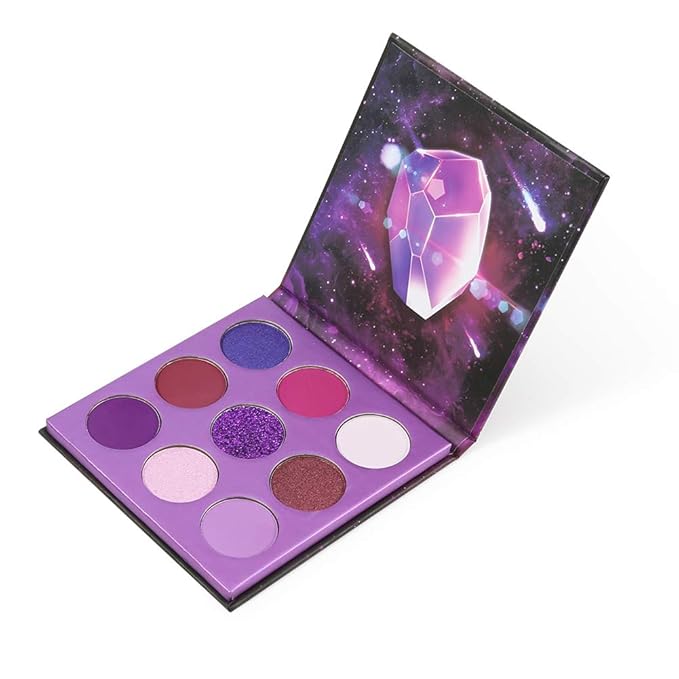 docolor Eyeshadow Palette 9 Colors Gemstone Shadow Palette Highly Pigmented Mattes Shimmers Naked Smokey Glitter Cream Colorful Powder Blendable Long Lasting Waterproof Makeup Palette-Purple