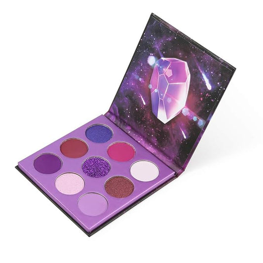 docolor Eyeshadow Palette 9 Colors Gemstone Shadow Palette Highly Pigmented Mattes Shimmers Naked Smokey Glitter Cream Colorful Powder Blendable Long Lasting Waterproof Makeup Palette-Purple