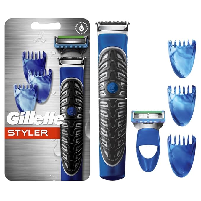 Gillette Styler: Beard Trimmer, Men's Razor & Edger, All Purpose Styler, All-in-one Tool, Shave, Trim & Edge, Waterproof, Fusion Razors for Men / Styler, with 3 Comb Attachments