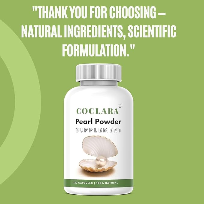 Pearl Powder Capsules for Eye Health & Skin Support - 120 Capsules, 100% Pure, All Natural, Organic