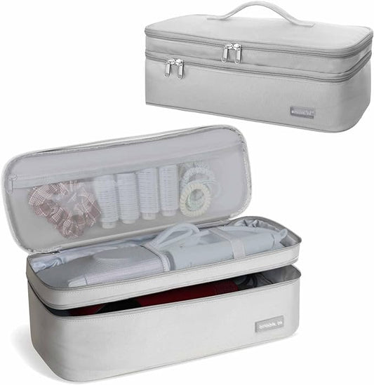 Travel Carrying Case for Shark Flex Style, Double Layer Storage Case for Shark SpeedStyle Hair Dryer Attachments, Revlon One-Step Hair Dryer/Hot Tools/Volumizer/Styler (Bag Only) Grey